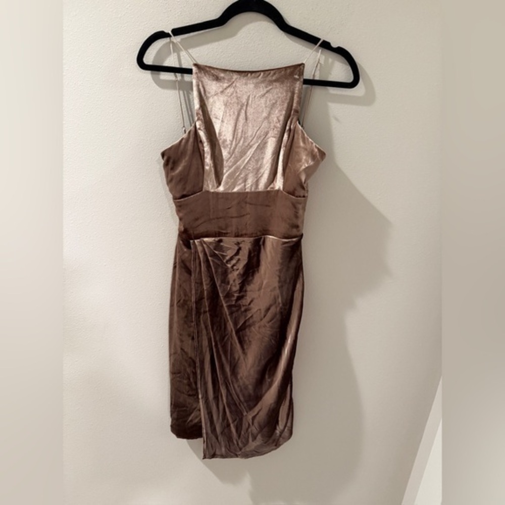 Reformation Womens Sleeveless Velvet Mini Dress Brown Velour Size S Small